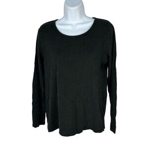White Stag Womens Black Long Sleeve T-Shirt M (8-10) Casual Lightweight Top